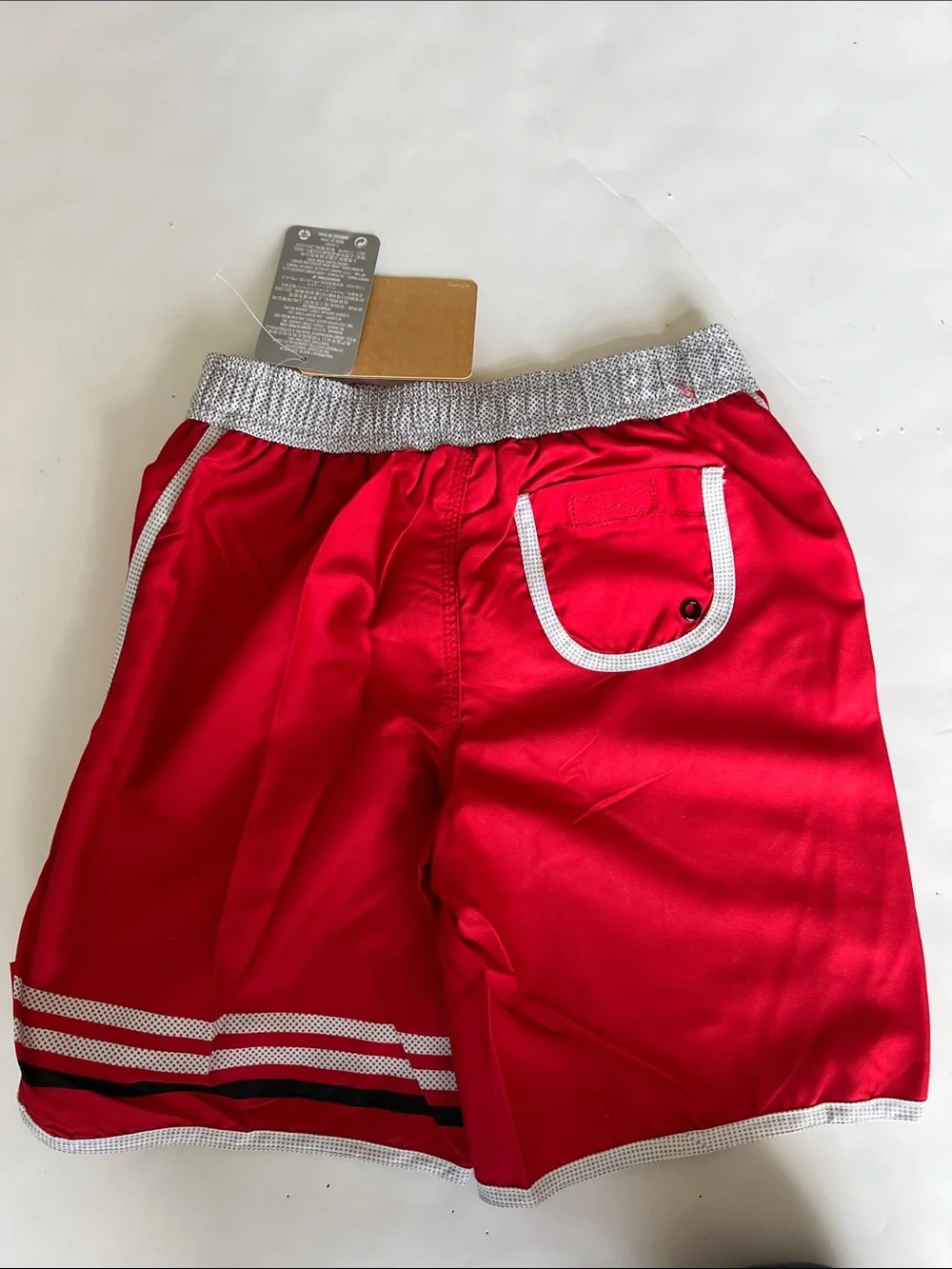 Disney Red Avengers Swim Trunks with Comic Character Panel